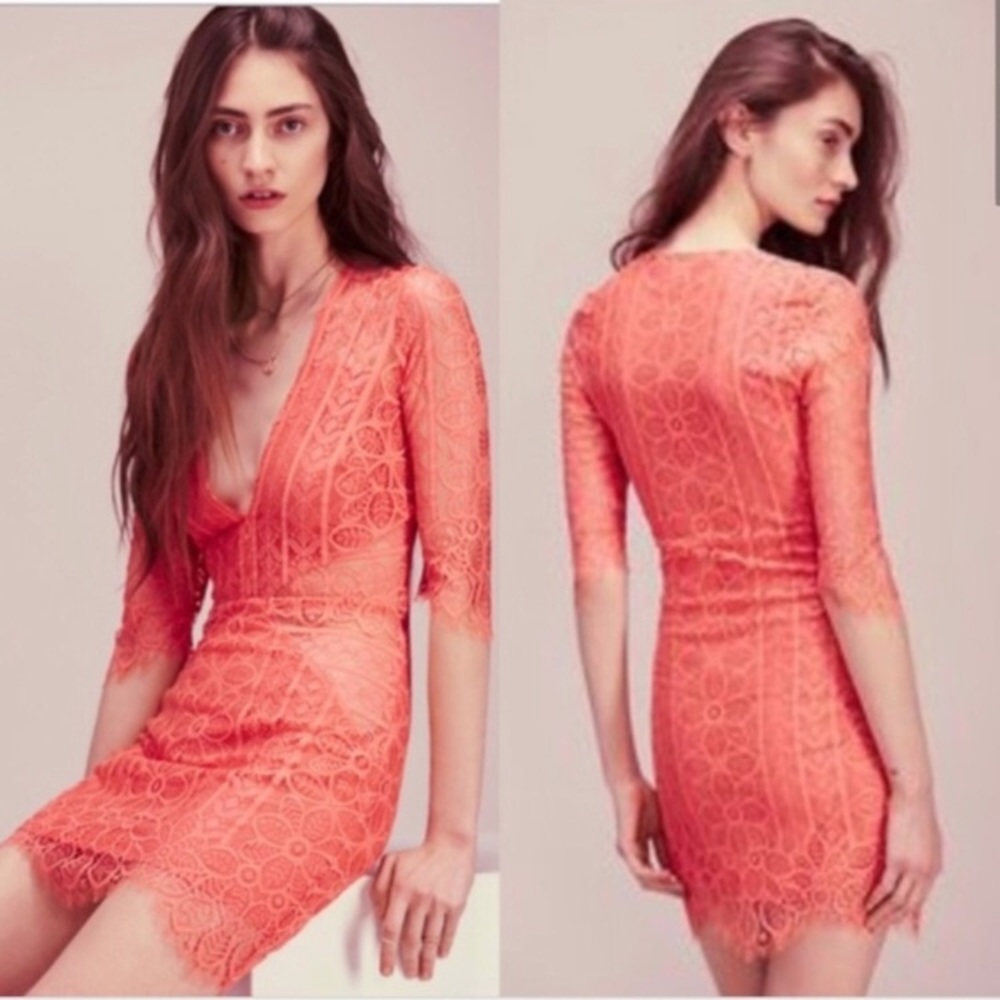 For Love and Lemons XS Coral dress NWT.